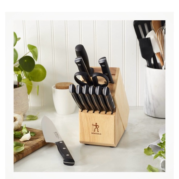Black and Brown Kitchen Knife Block Set